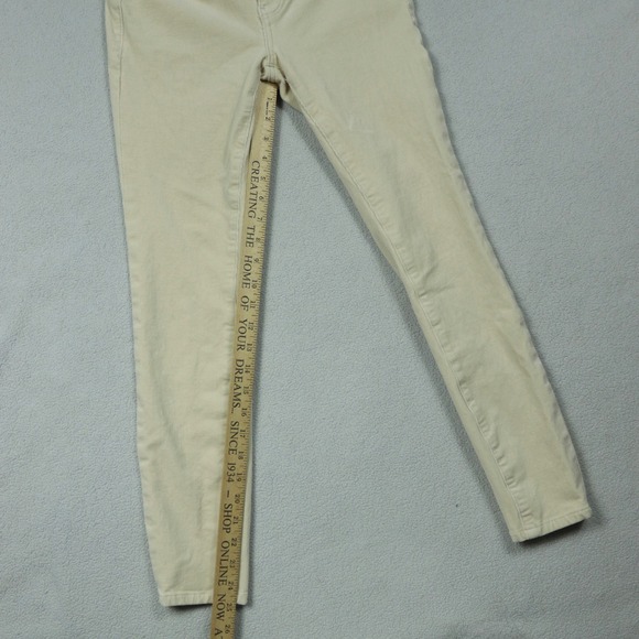 Pilcro High-Rise Skinny Corduroy Pants Cream Beige Women Size 26 Anthropologie - Picture 7 of 12